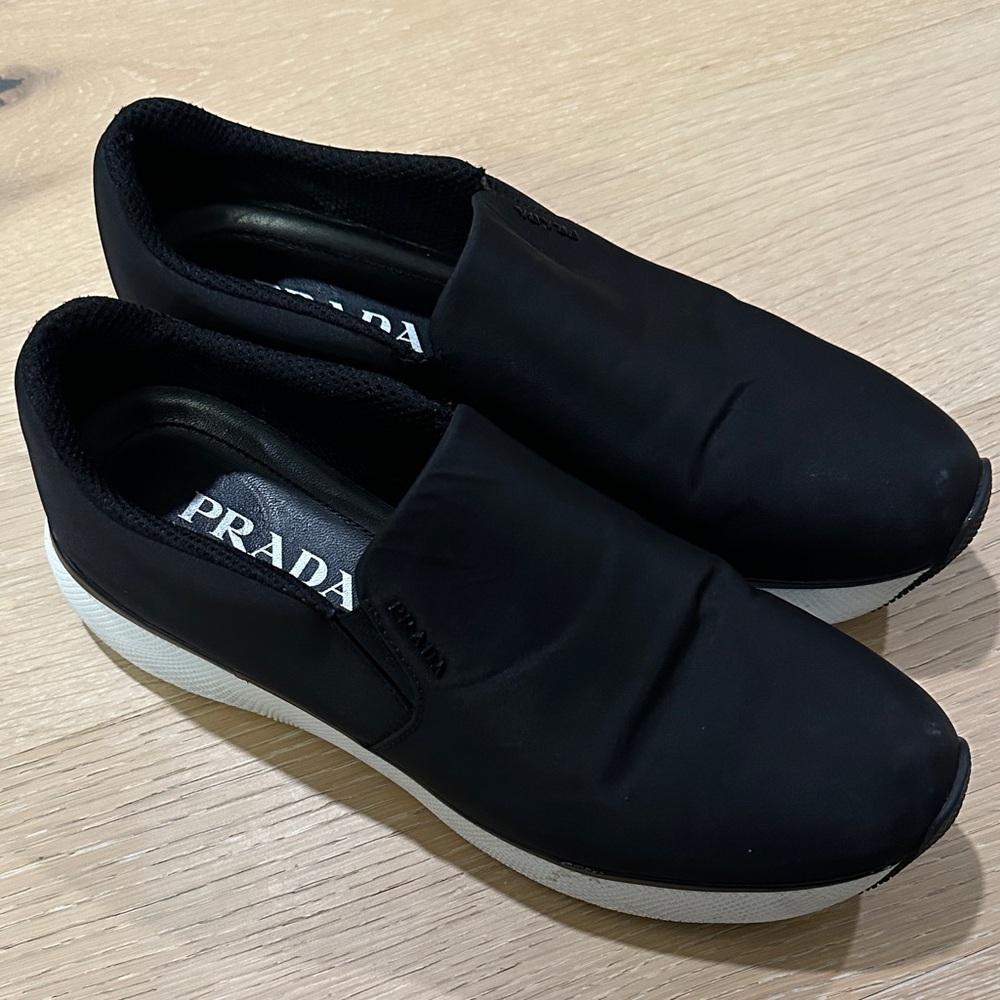 Prada Black Casual Slip-Ons